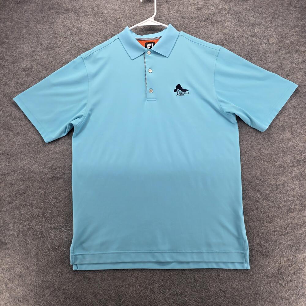 FootJoy Polo Shirt Mens Medium Lakewood Oaks Golf Performance Embroidered